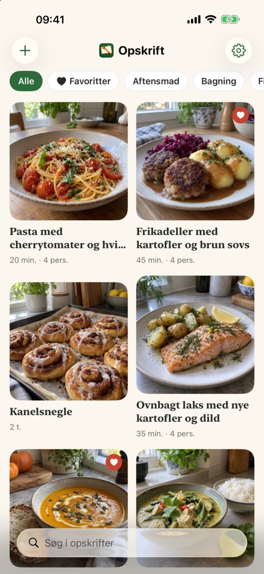 Alle dine opskrifter ét sted