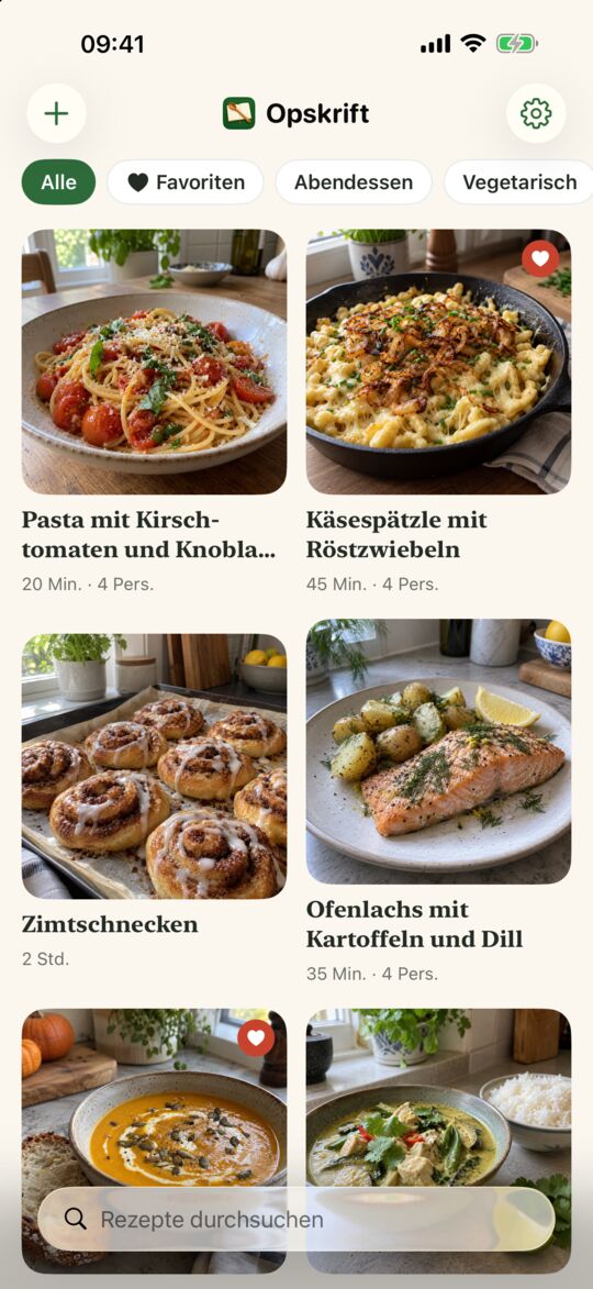 Alle Rezepte an einem Ort